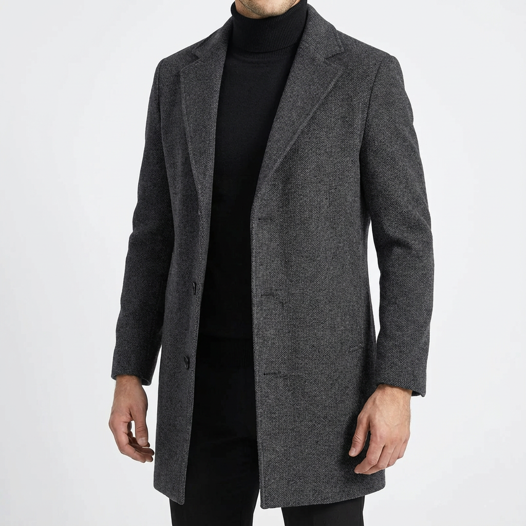 Men's Wool Overcoat - Classic Fall Winter Coat