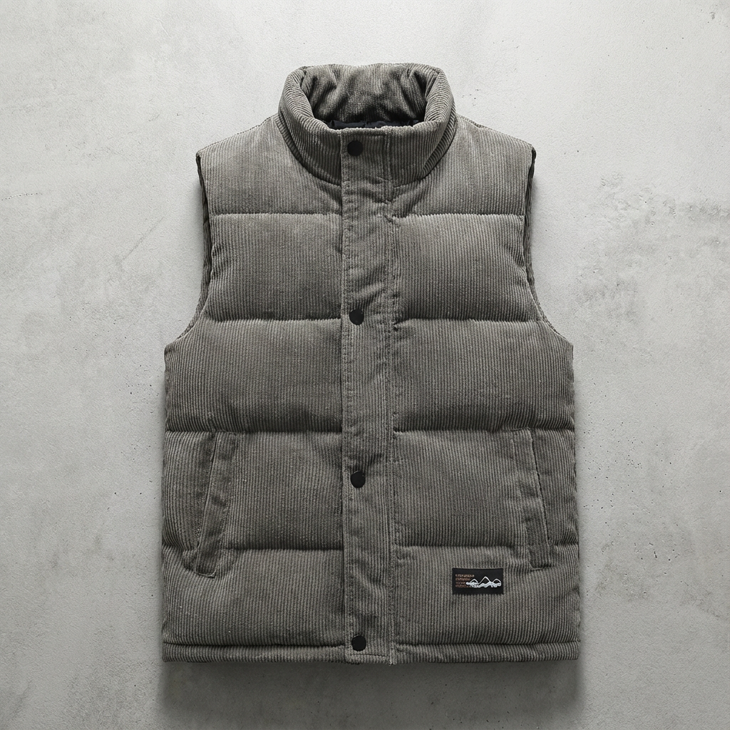 Men's Corduroy Vest - Button Front Casual Layering Vest