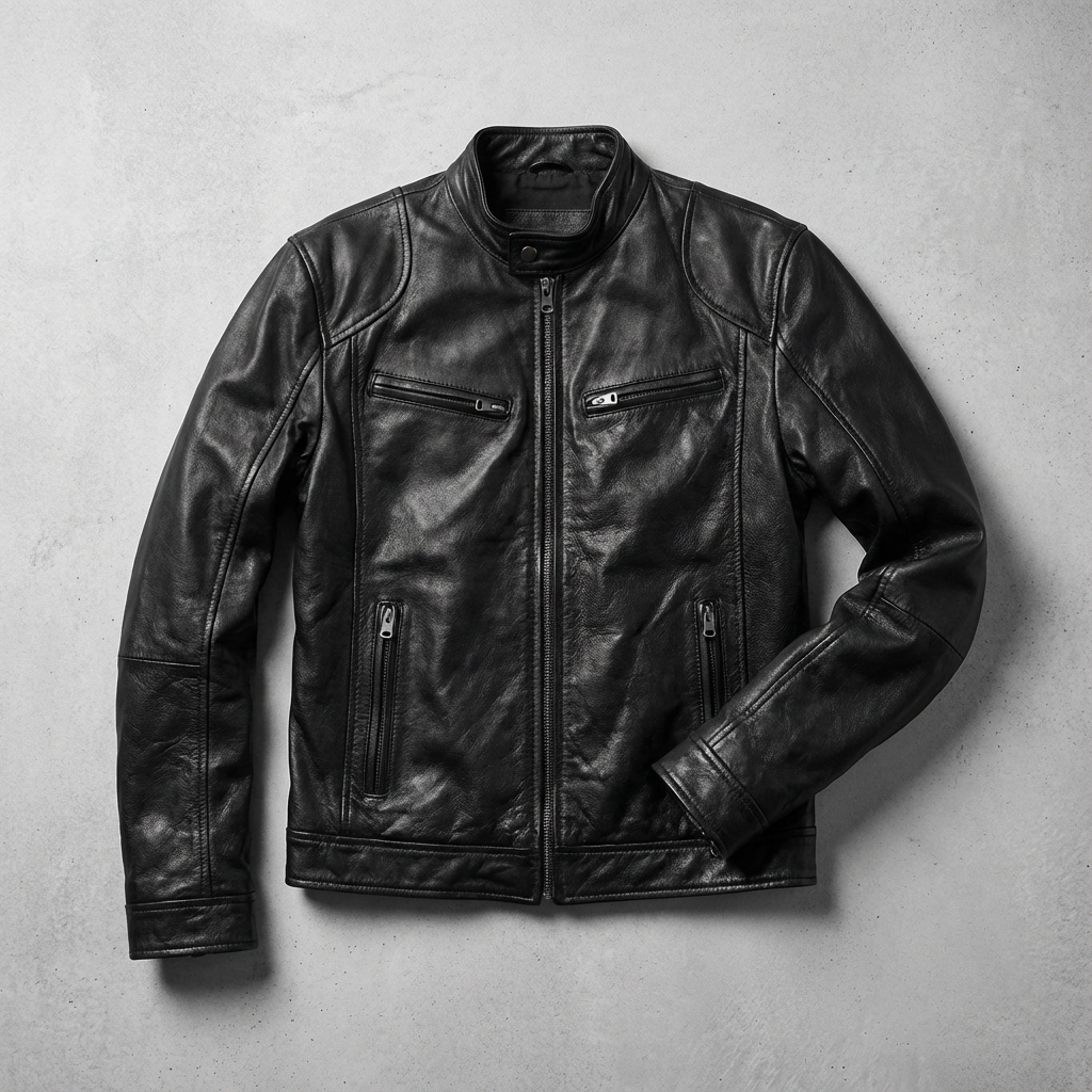 Men's Leather Jacket - Classic Casual Outerwear
