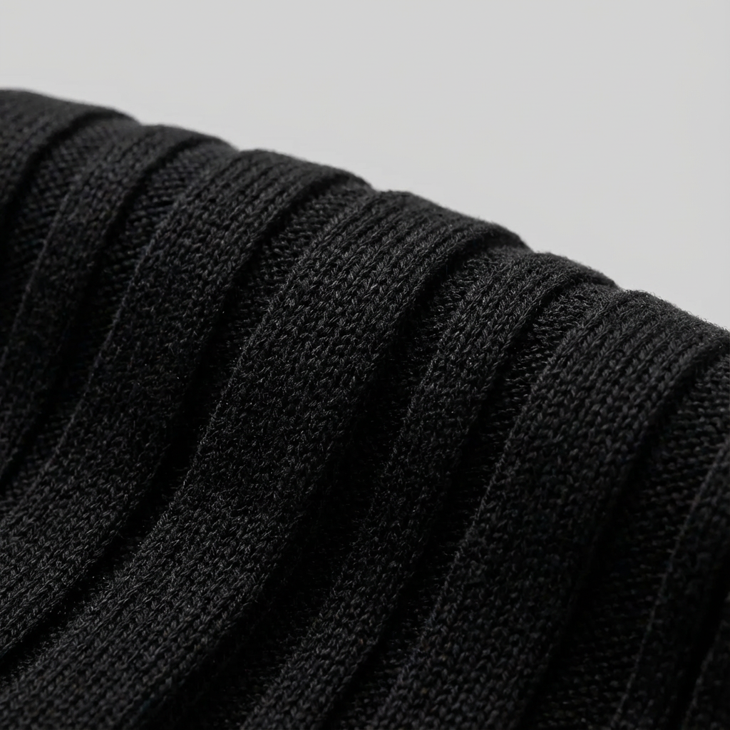 Men's Ribbed Knit Polo Shirt - Short Sleeve Casual Top
