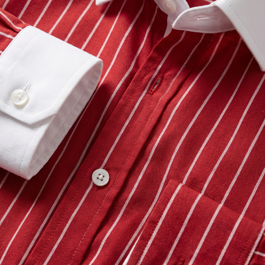 Men's Cotton Striped Knit Shirt - Casual Short Sleeve Top