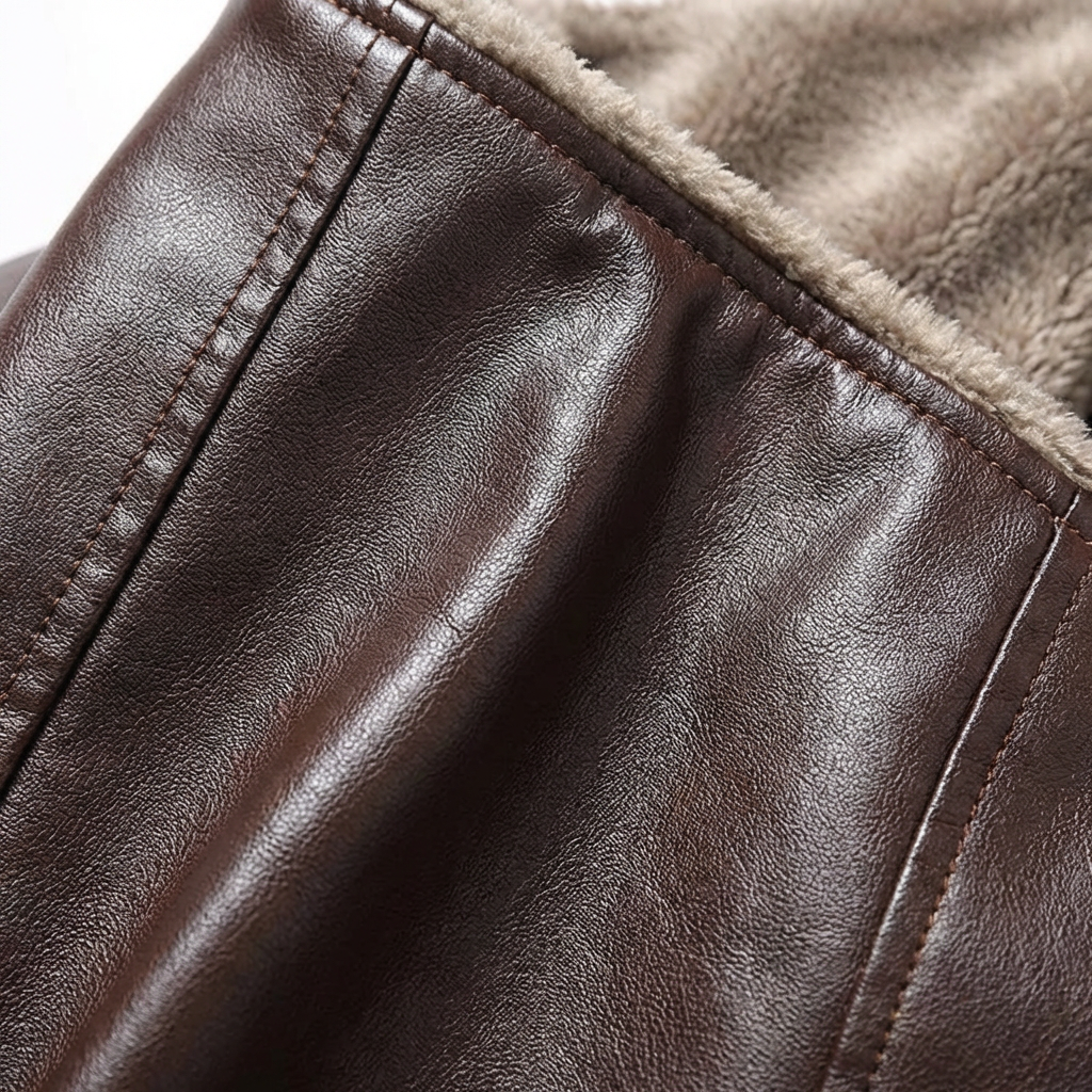 Men's Leather Jacket - Classic Casual Outerwear