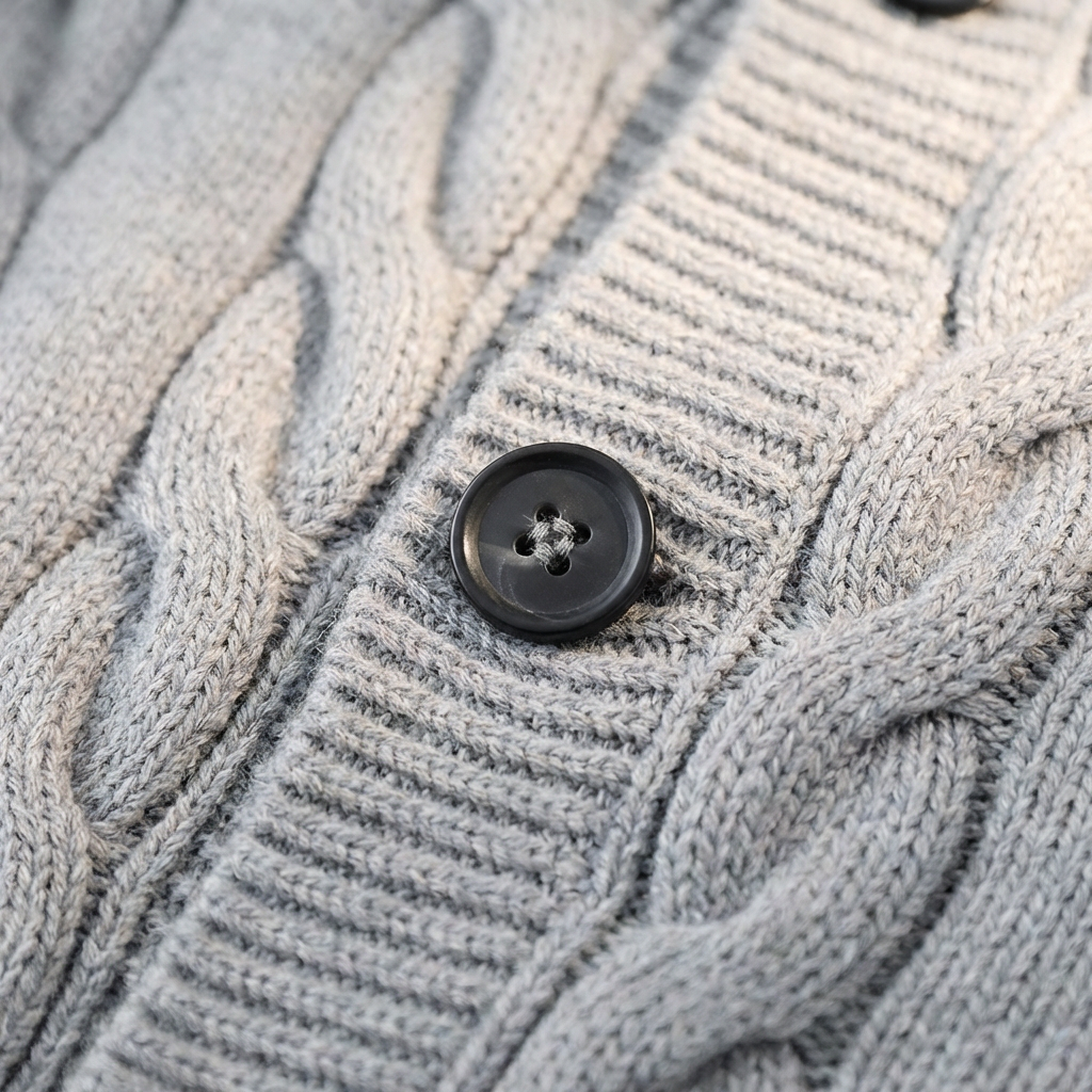 Men's Knit Cardigan - Twist Knit Button Front Sweater