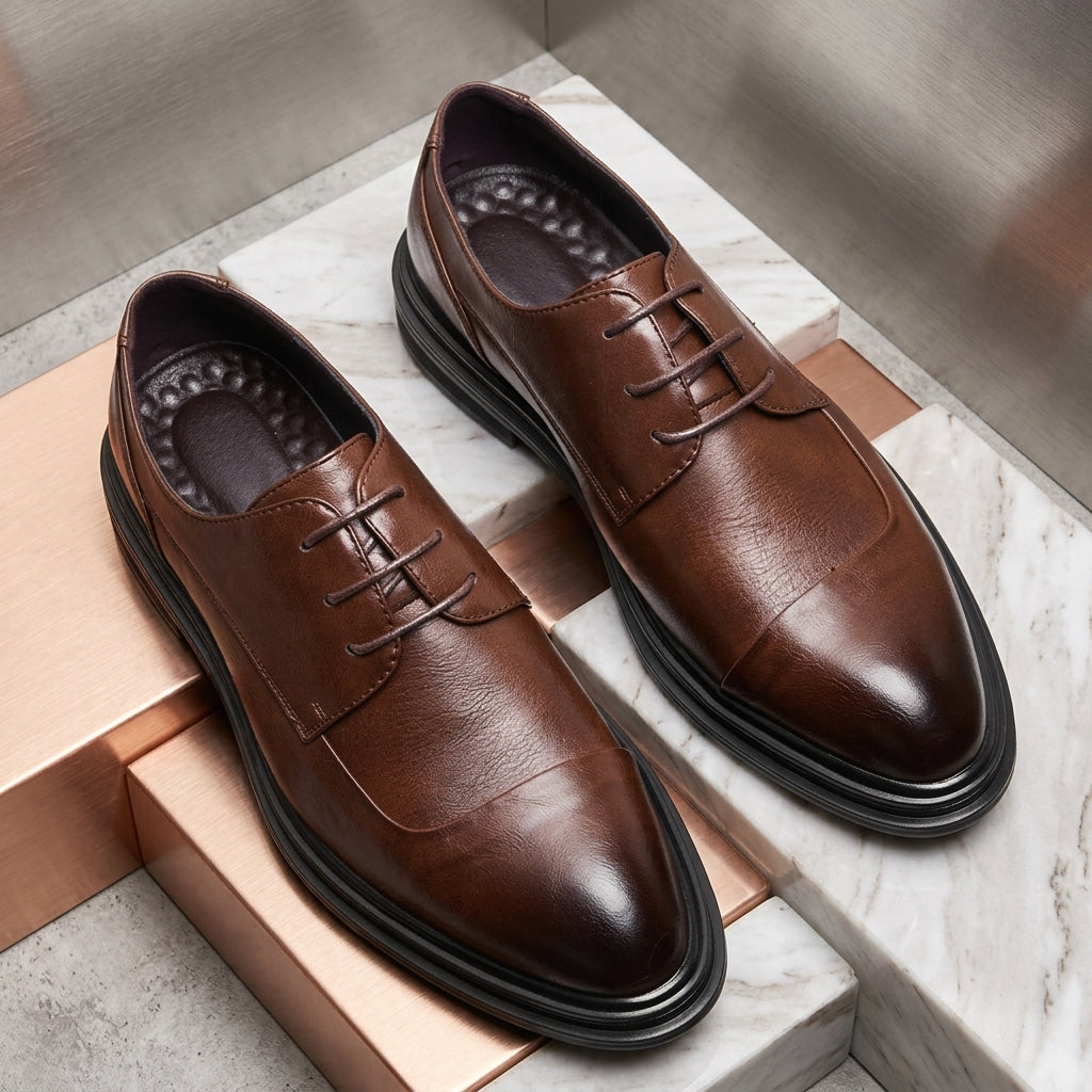 Men's Leather Brogue Shoes - Classic Dress Shoes
