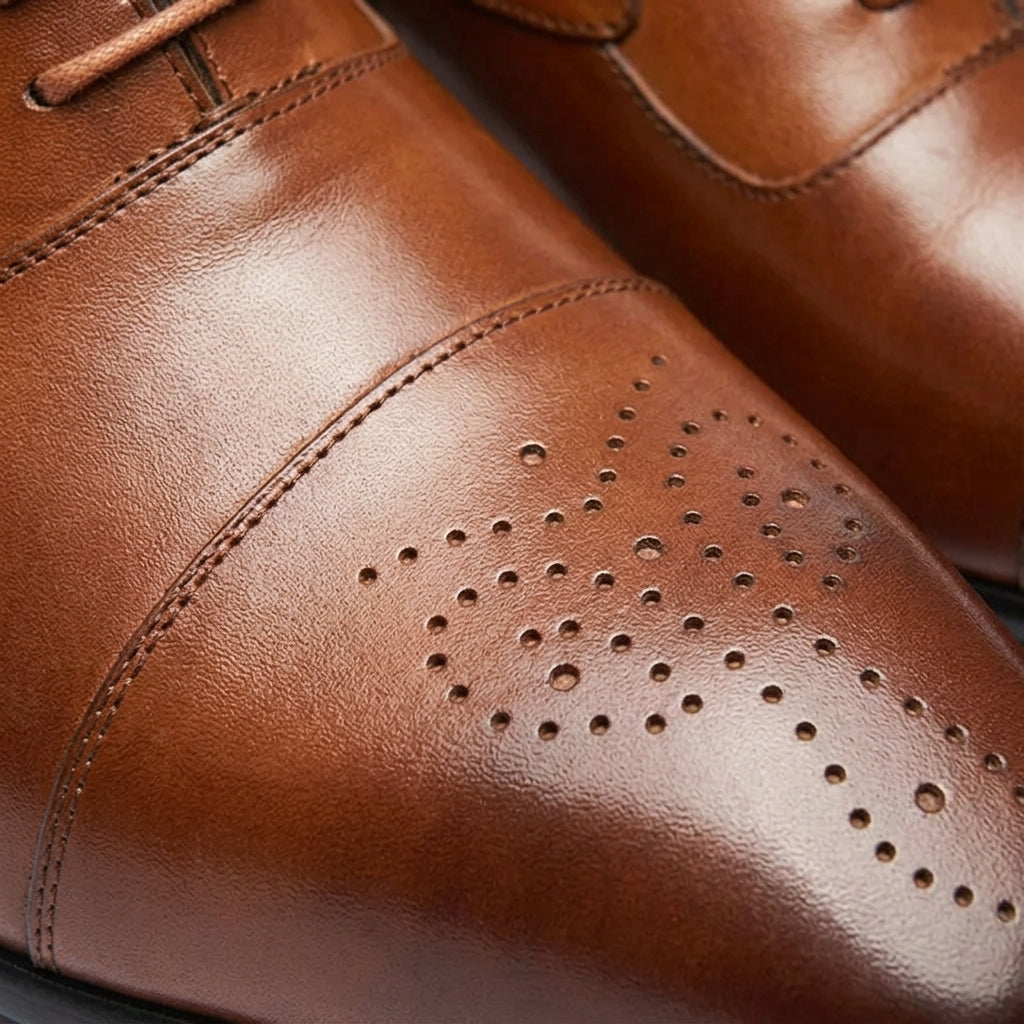 Men's Leather Brogue Shoes - Classic Dress Shoes