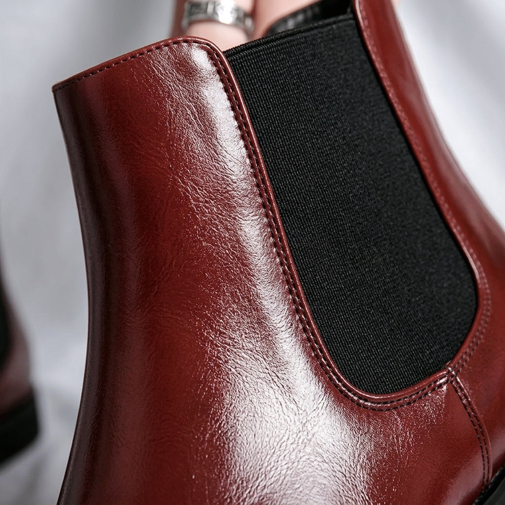 Men's Leather Chelsea Boots - Classic Slip On Ankle Boots