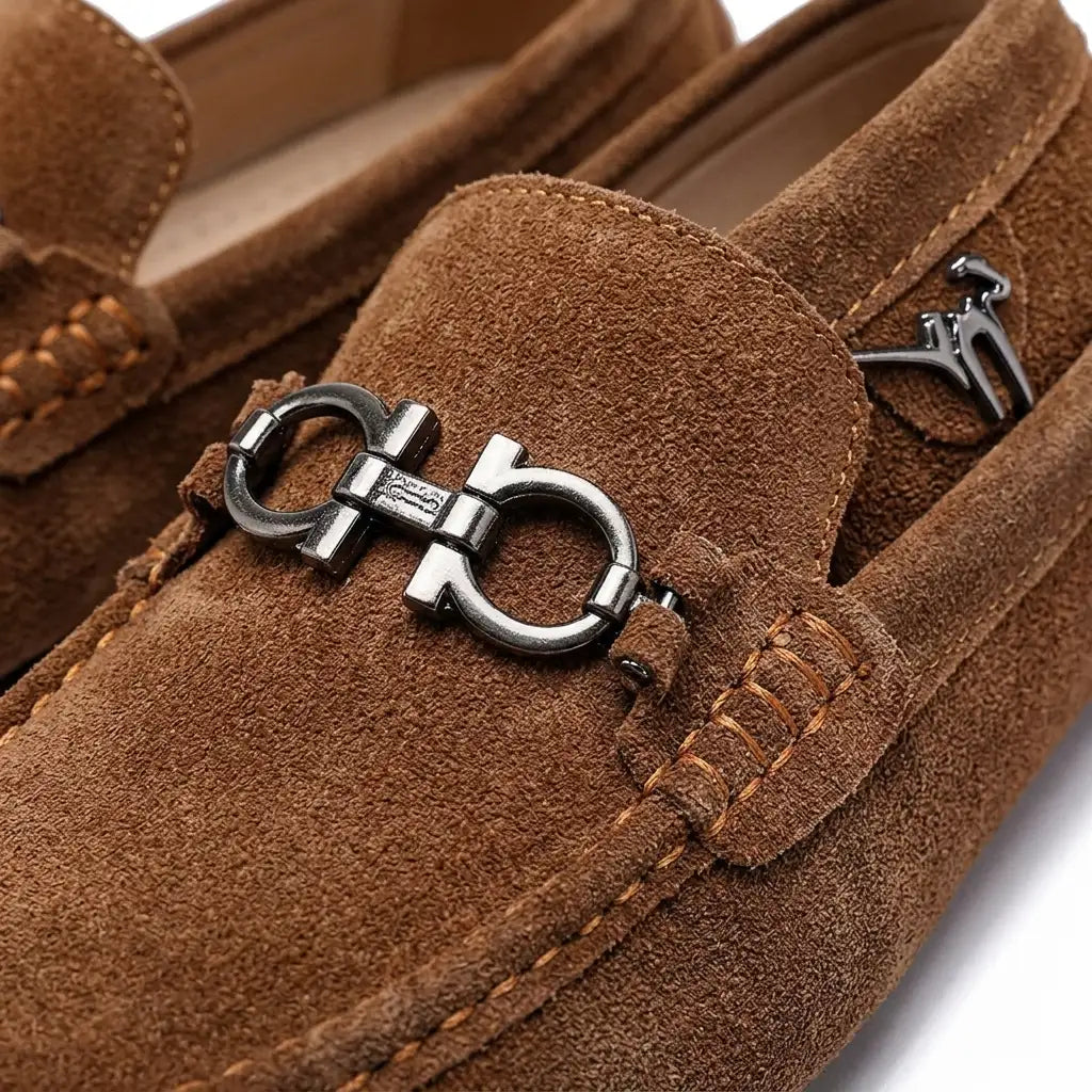 Men's Suede Loafers - Classic Casual Slip On Shoes