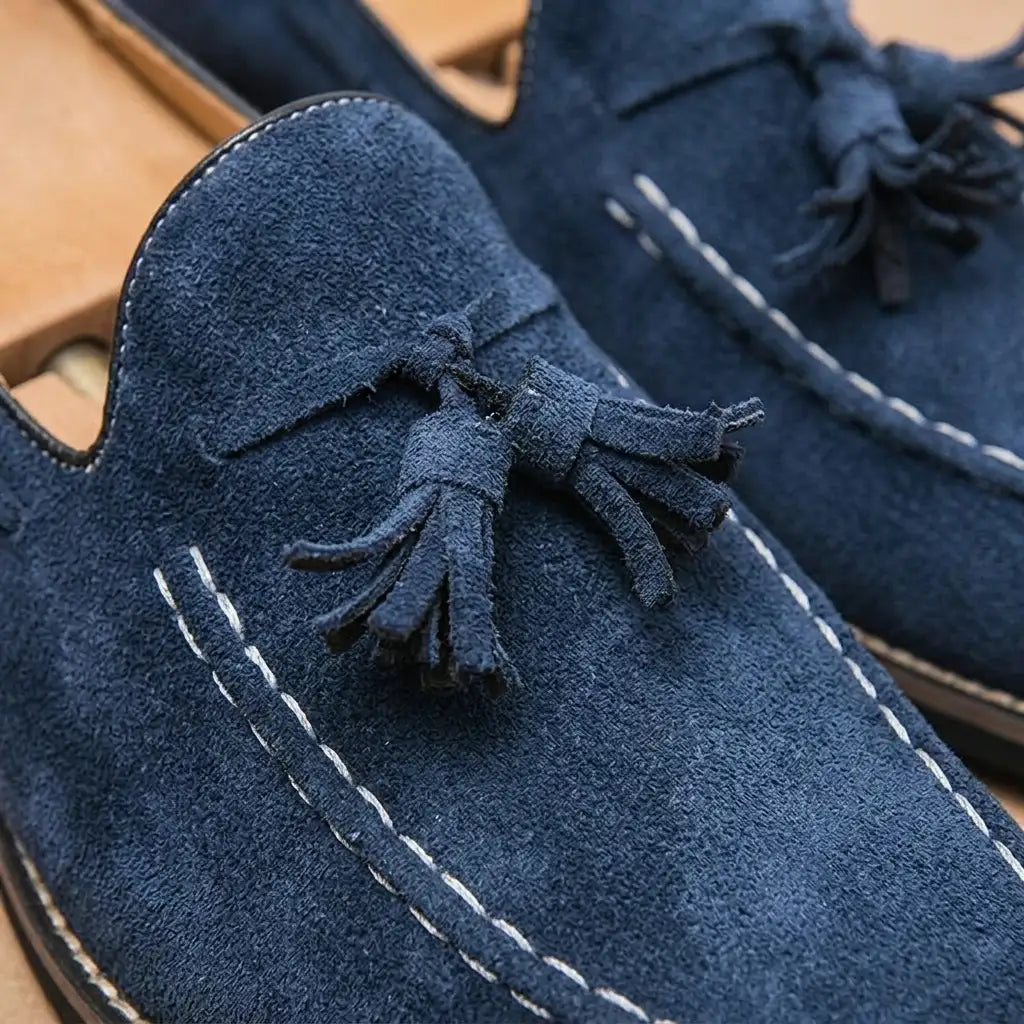 Men's Suede Loafers - Classic Casual Slip On Shoes