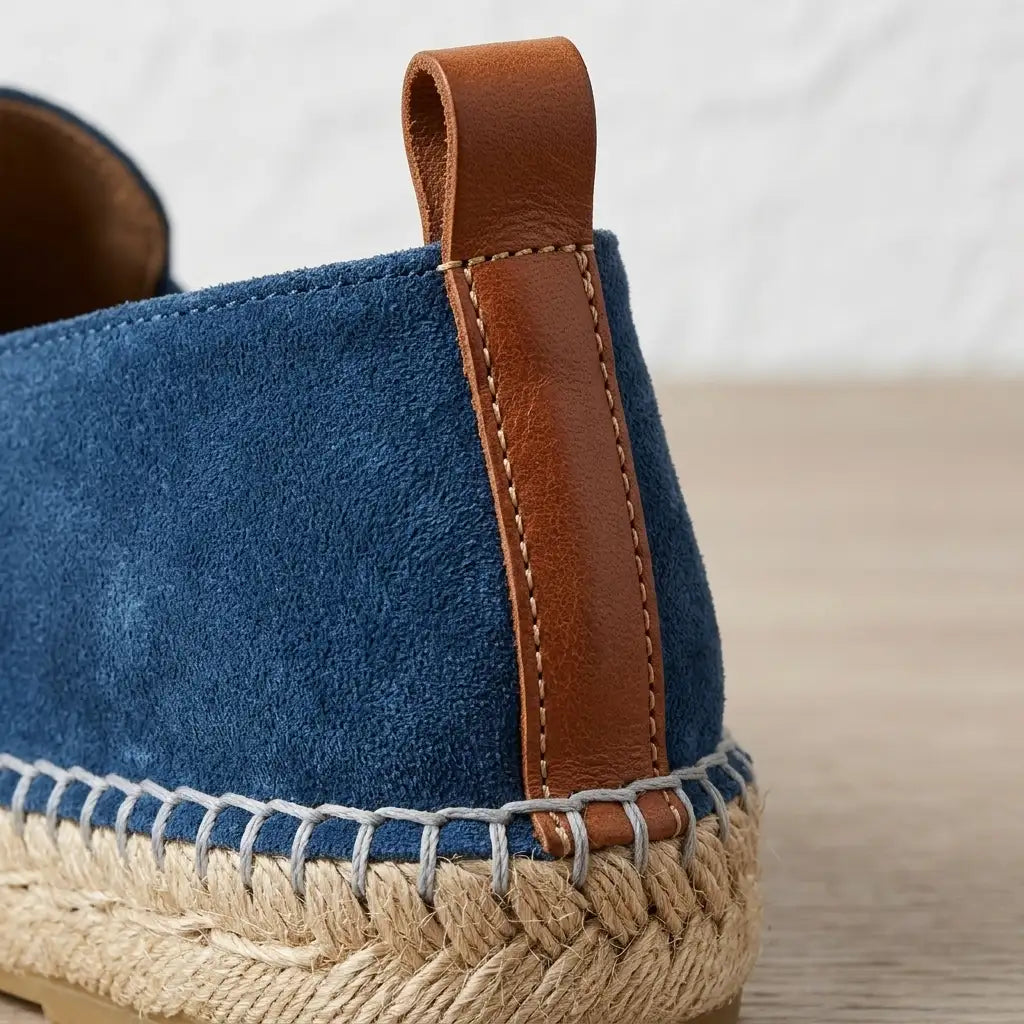 Men's Suede Espadrilles - Casual Slip On Shoes