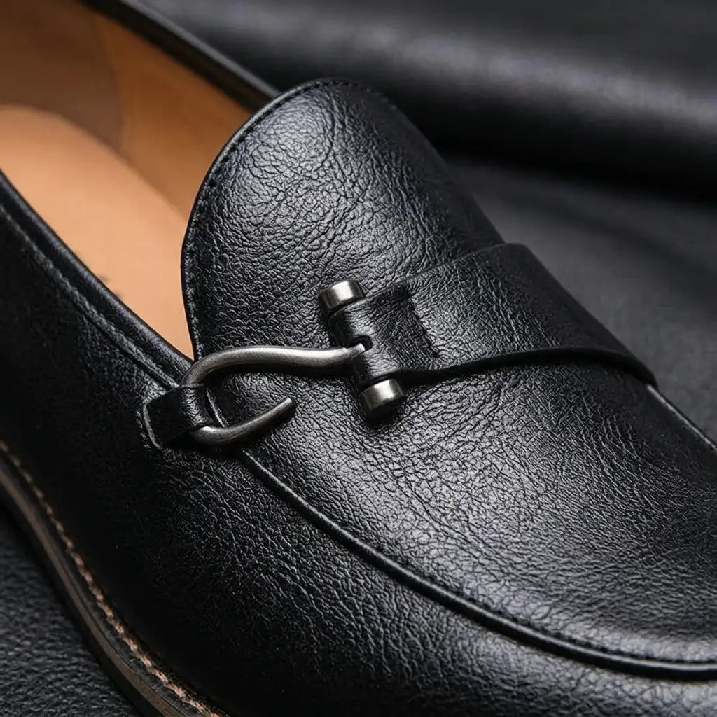 Men's Leather Loafers - Classic Slip On Dress Casual Shoes