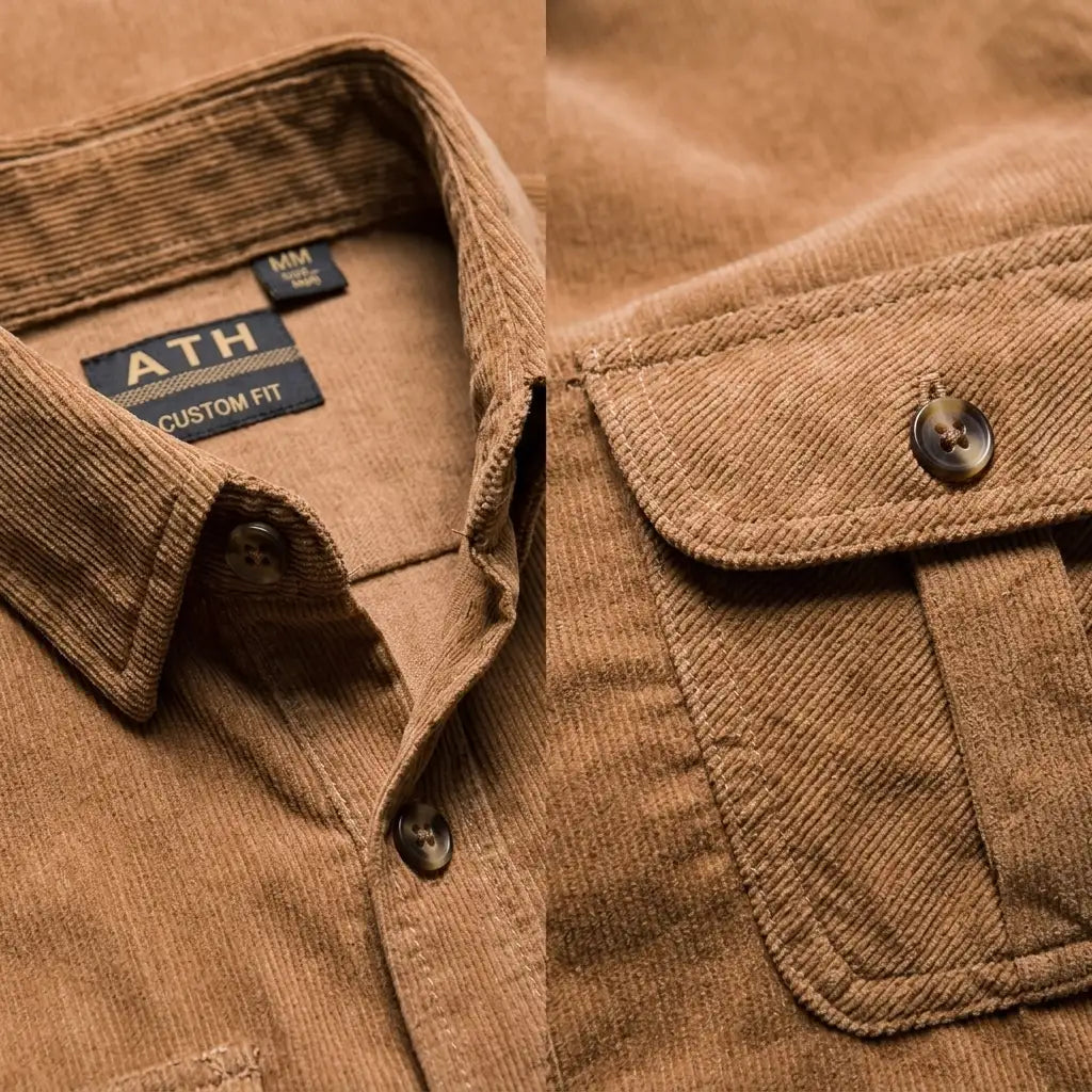 Men's Slim Fit Shirt - Long Sleeve Casual Button Down