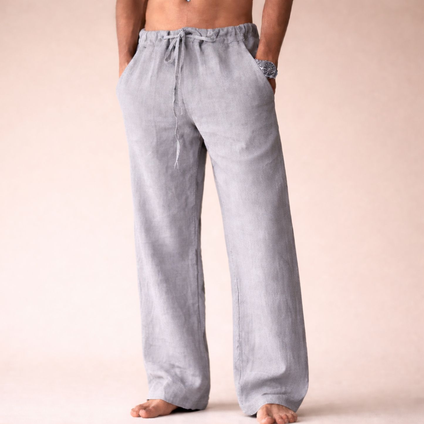 Men's Linen Trousers - Tailored Fit Summer Dress Pants