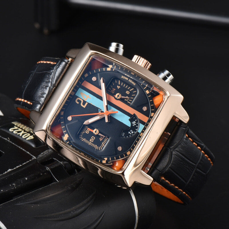 Men’s Square Chronograph Watch – Classic Wristwatch