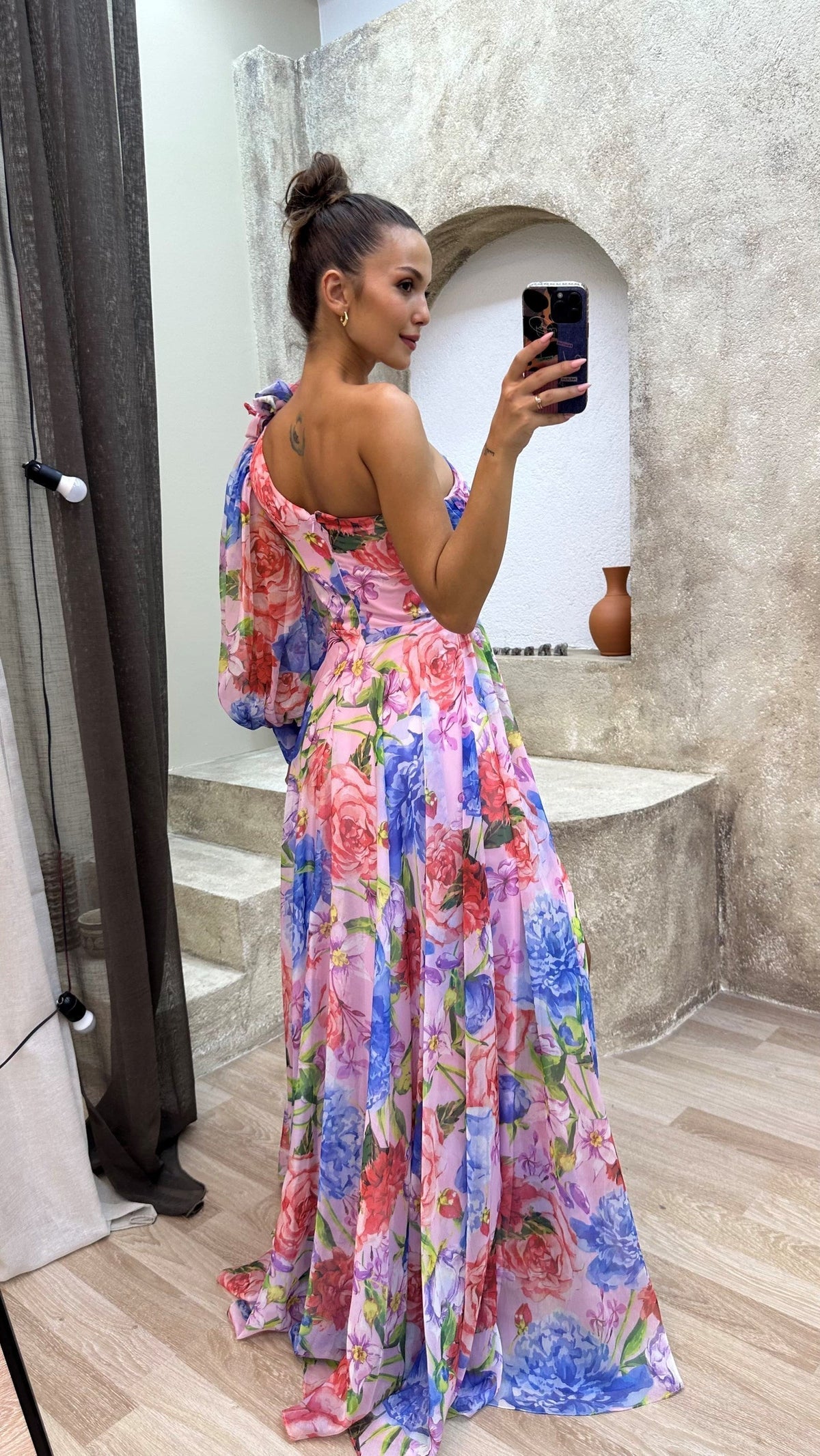 Tessa | Formal Asymmetric Floral Long Maxi Dress with Elegant Side Split