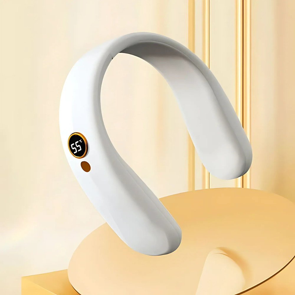 Correctaura Portable Heated Neck Warmer Fan Rechargeable Wireless Wearable Neck Heater with Four Heat Levels