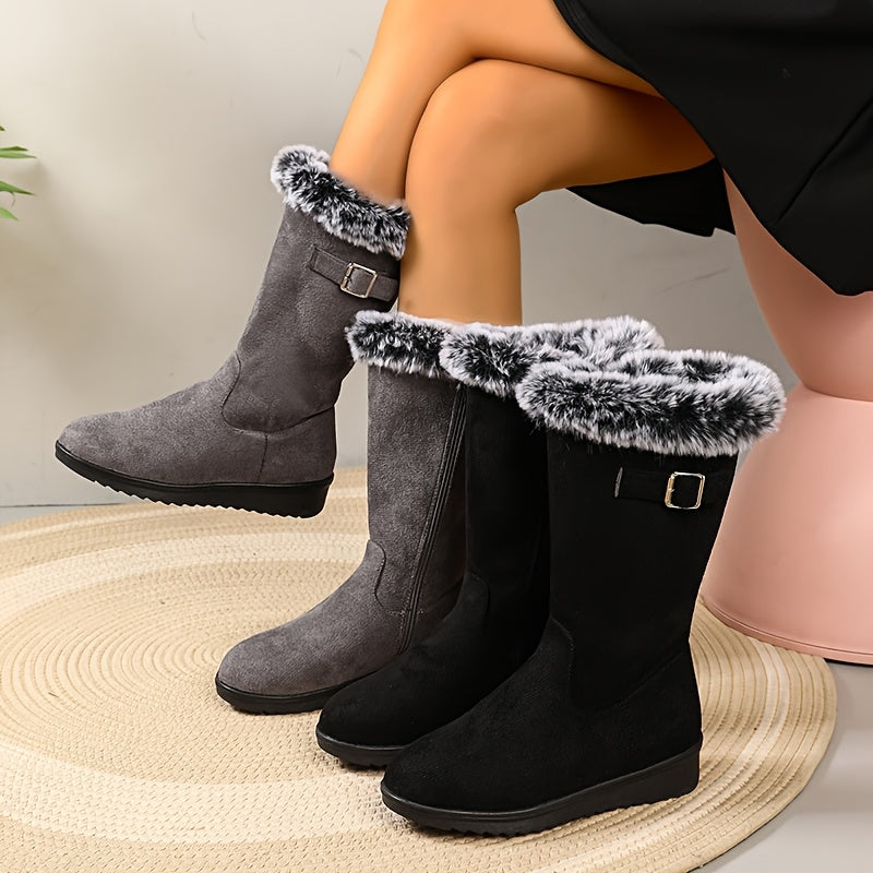 Women's Winter Boots – Cozy Fur-Trimmed Design