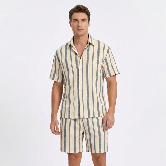 Casual Wear Collection | Men's Outfit with Relaxed Fit & Striped Design | Comfortable Summer Clothing for Everyday Use 1