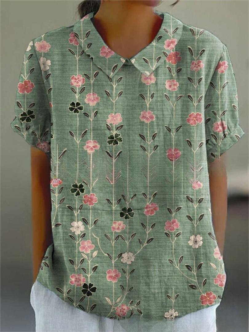 Kynsie | Women's Relaxed Floral Collar Blouse
