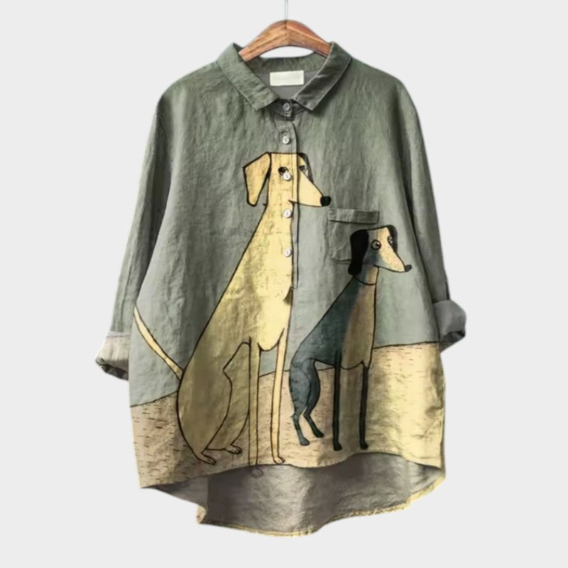 Kinslee | Casual Oversized Shirt with Stylish Animal Print Design