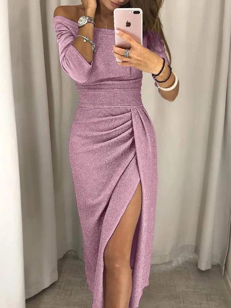 Zayvie | Asymmetric Wrap Slit Dress with Elegant Style