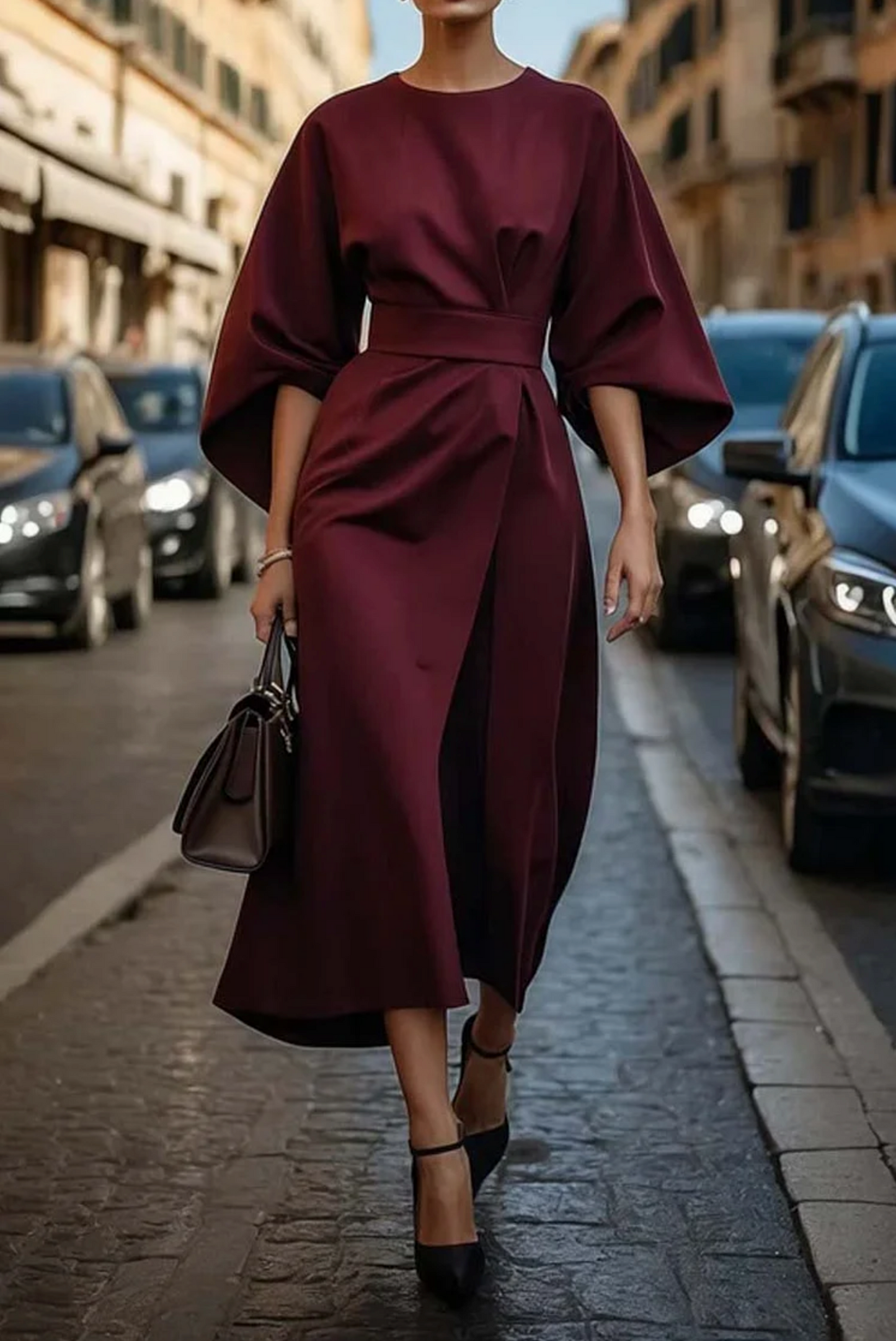 Vayra | Women Lantern Sleeve Dress with Flowing Elegant Style