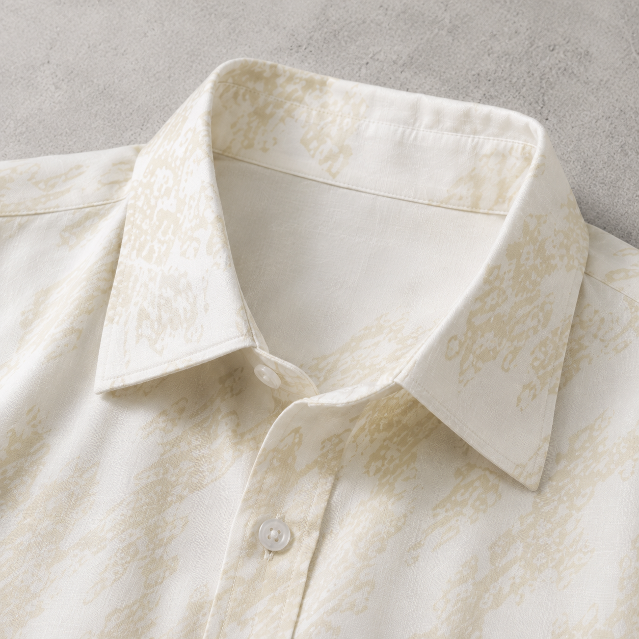 Men's Printed Shirt - Abstract Print Short Sleeve Button Down