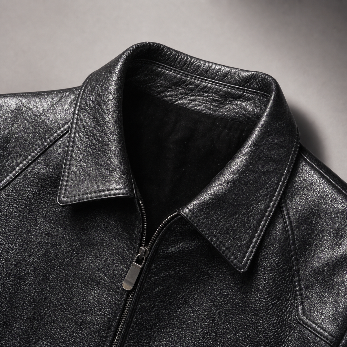 Men's Faux Leather Jacket - Slim Fit Motorcycle Style
