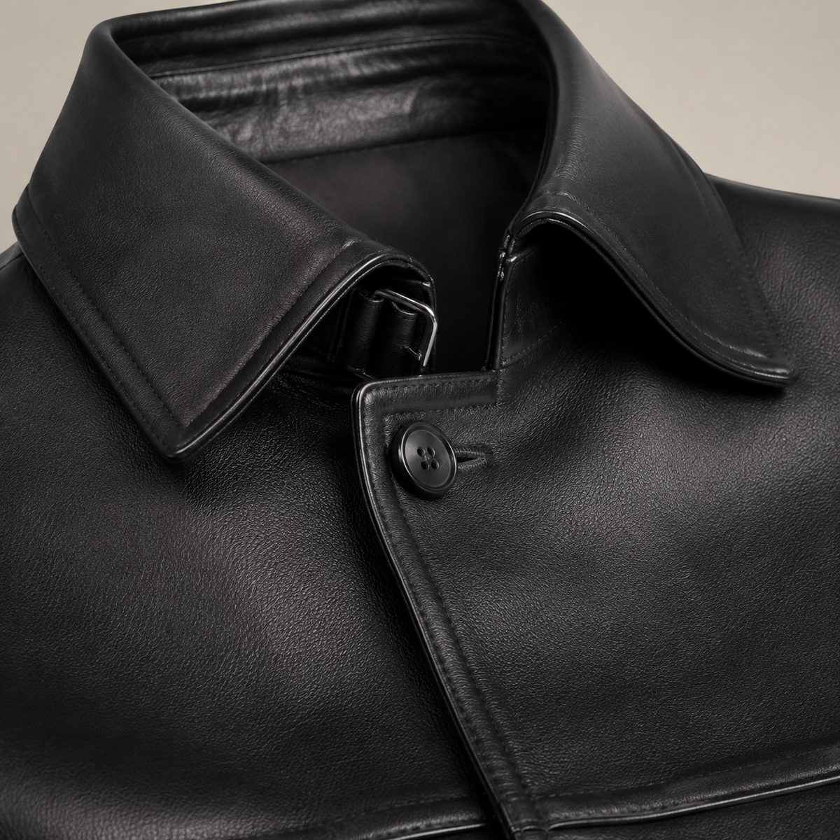 Men's Faux Leather Trench Coat - Longline Casual Outerwear