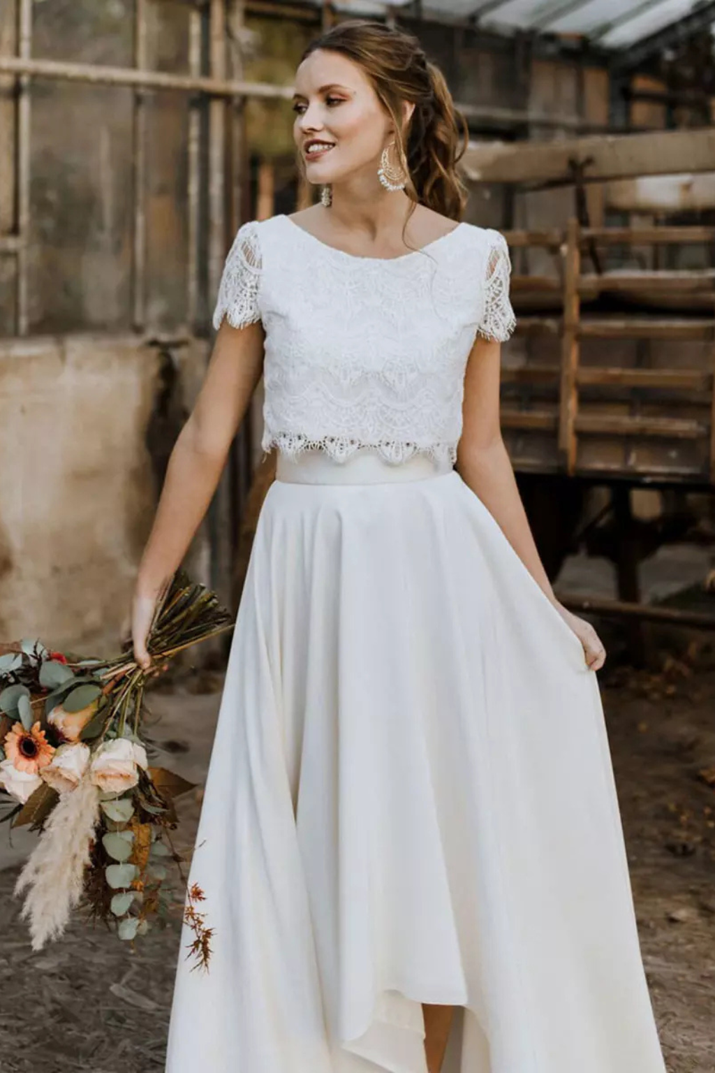 Women's Elegant Lace Maxi Skirt Set | Flowing Two-Piece Wedding Guest Outfit 8