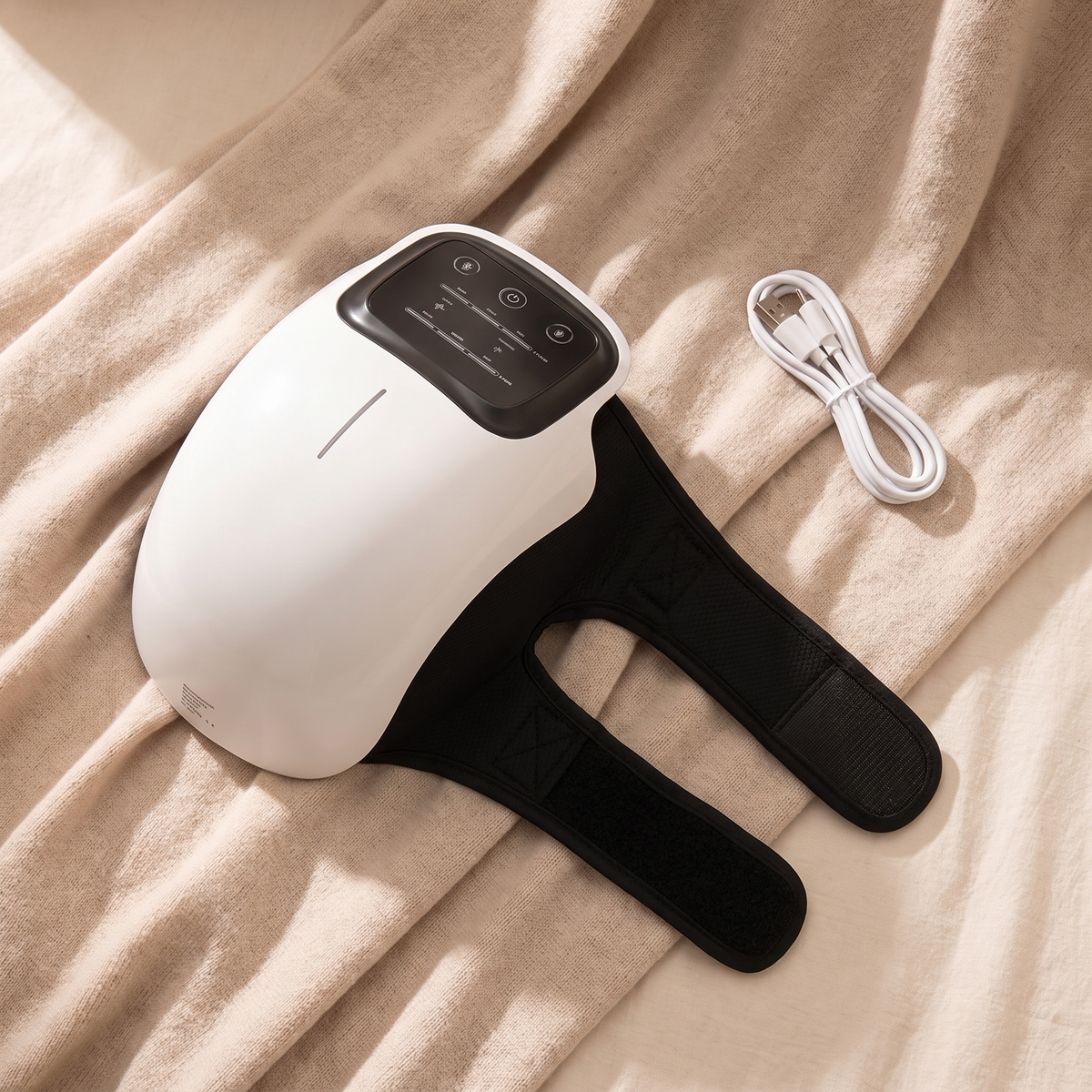 Heated Knee Massager Wrap, Cordless Rechargeable Knee and Elbow Warmer with Vibration and Adjustable Fit