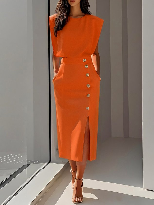 Junia | Women's Wedding Guest Effortless Midi Dress — Occasion Formal