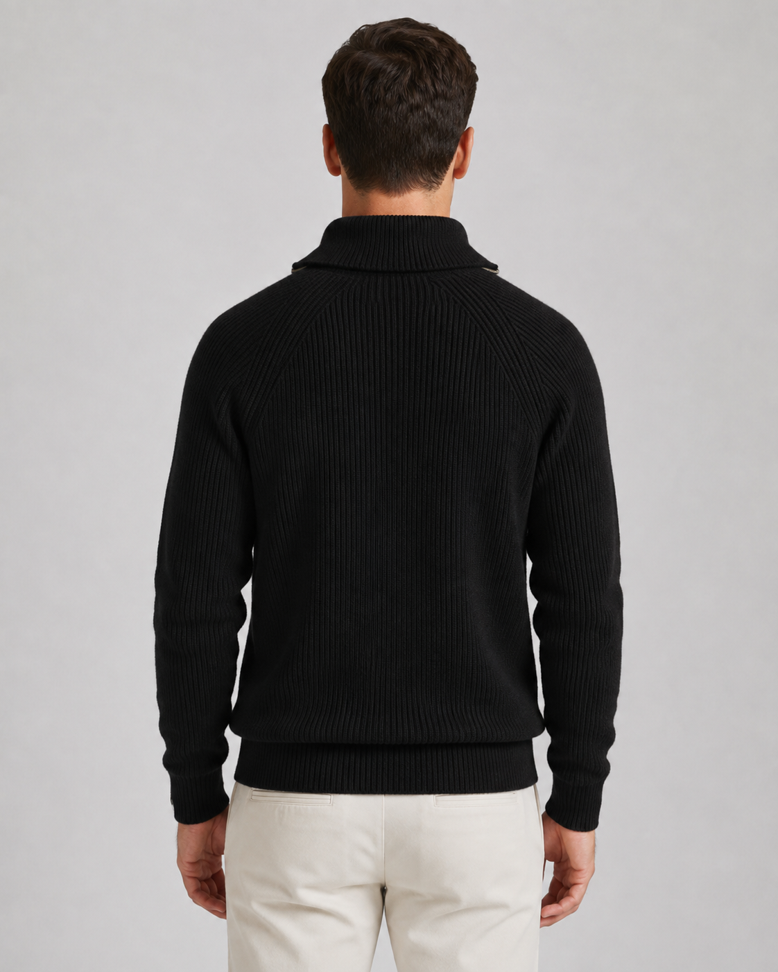Men's Ribbed Quarter Zip Sweater - Knit Pullover