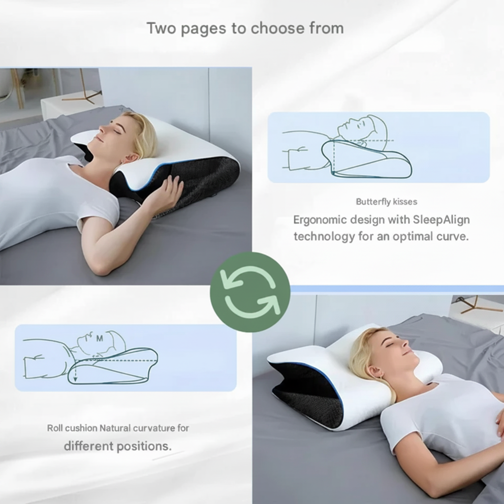 Memory Foam Side Sleeper Pillow – Ergonomic Contour Neck Support