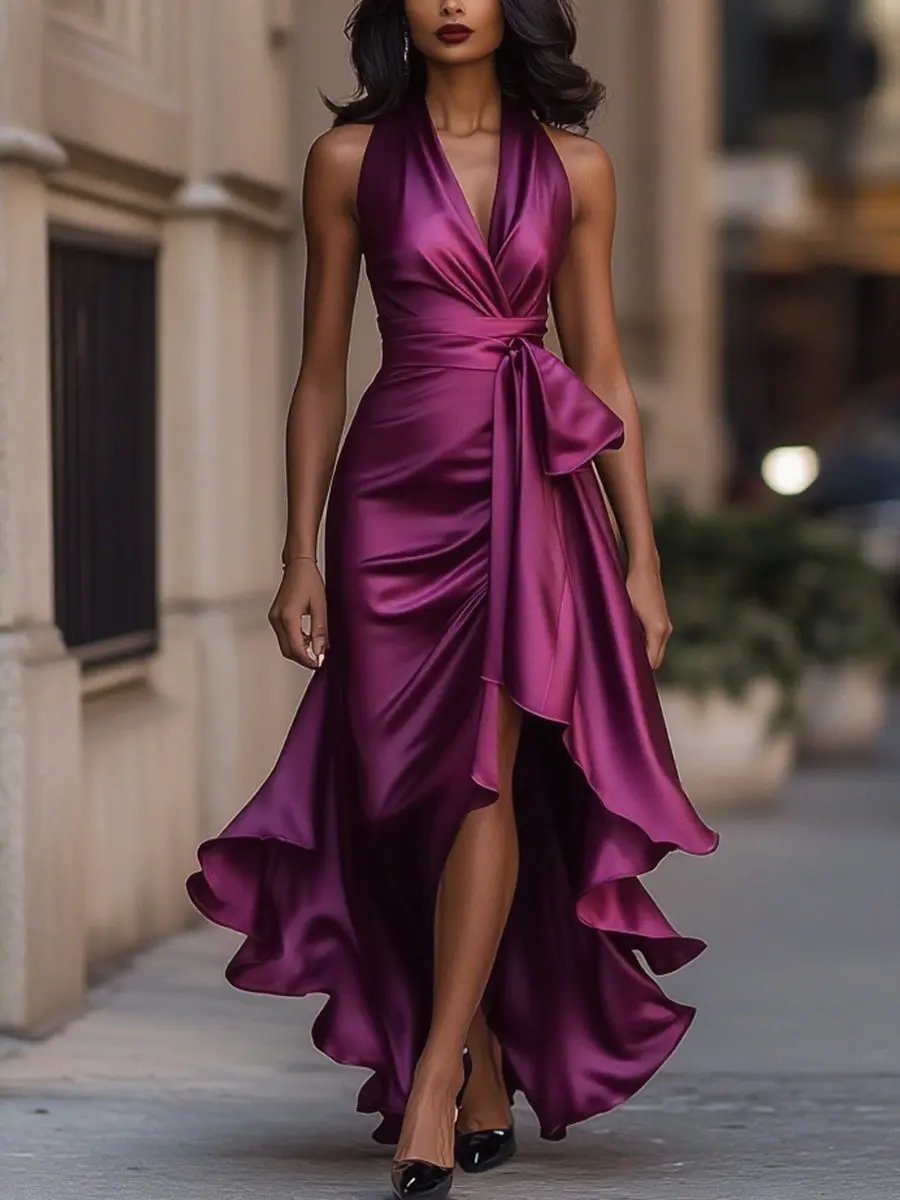 Edenn | Halter Wrap Dress Women with Stylish Flattering Fit