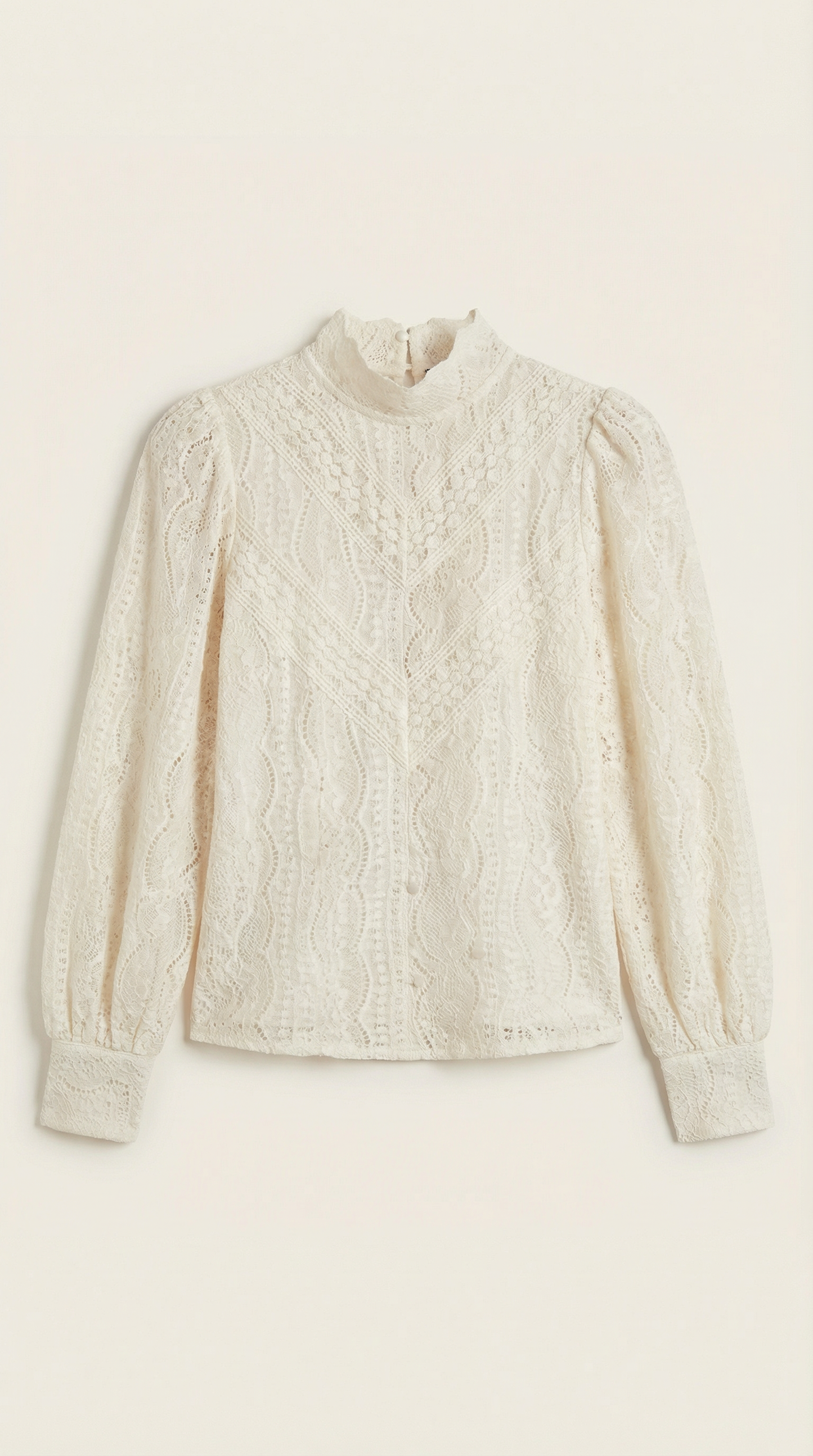 Brisellea | Women's Long Sleeve Blouse with Fashion Lace-Inspired Design