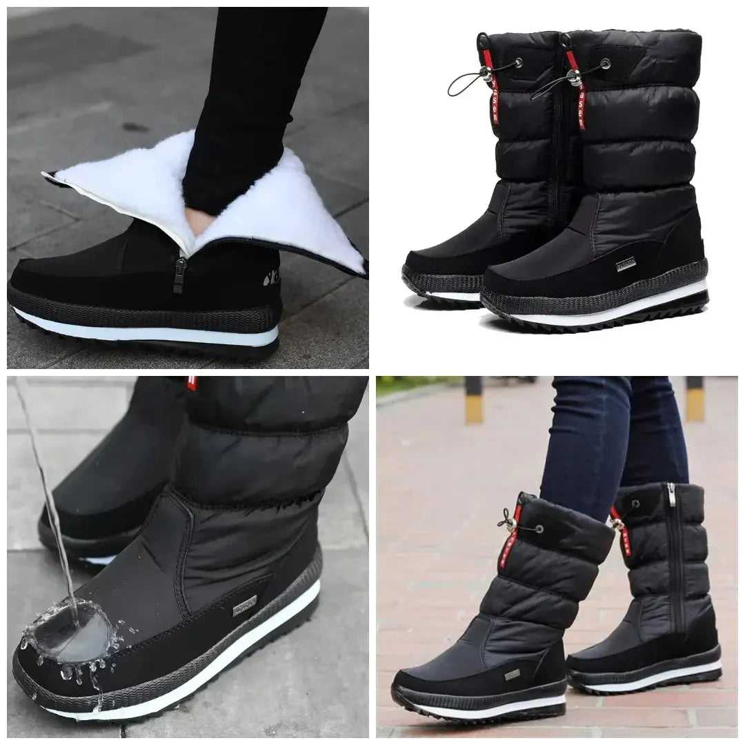 Women's Waterproof Insulated Winter Snow Boots Pull-On