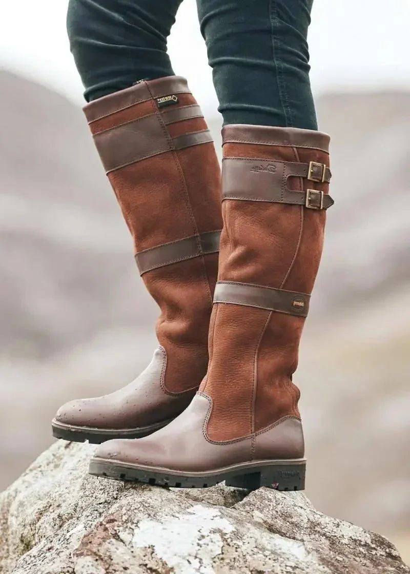 Women's Waterproof Knee-High Boots Buckle Pull-On