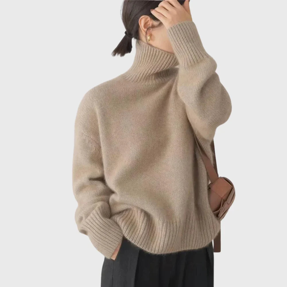 Women's High-Neck Turtleneck Sweater – Knit