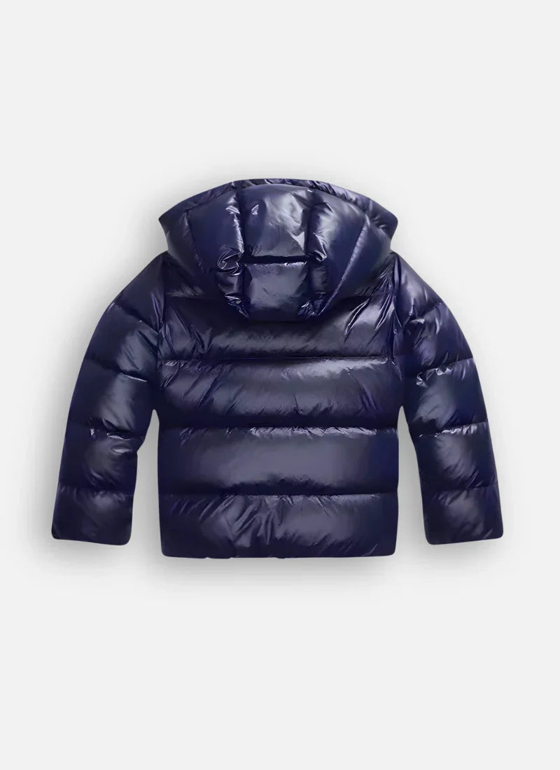 Women’s Hooded Puffer Jacket - Lightweight Shiny Winter Coat