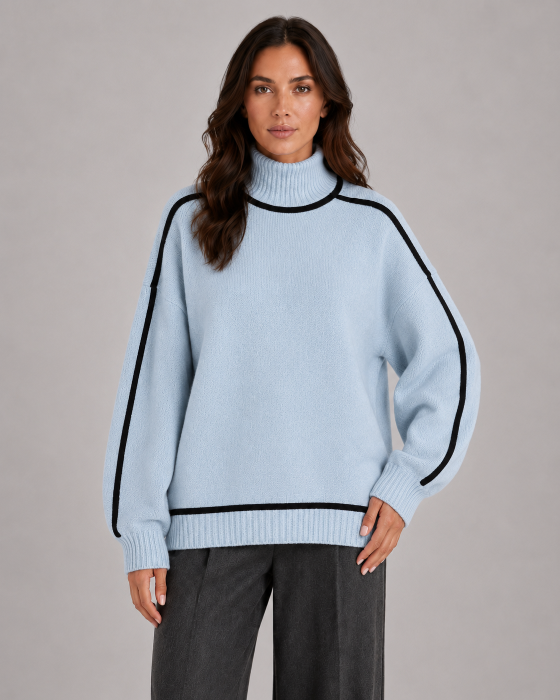 Women's Turtleneck Sweater - Oversized Soft Knit