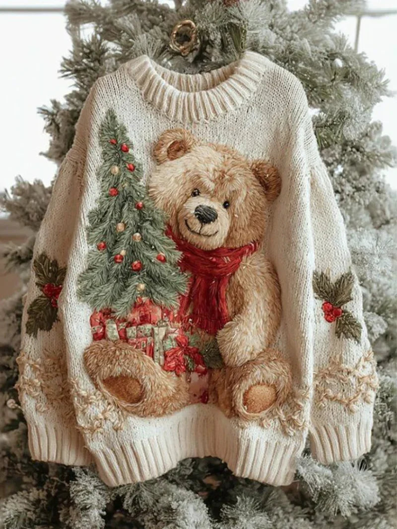 Women's Fair Isle Bear Sweater – Holiday Knit