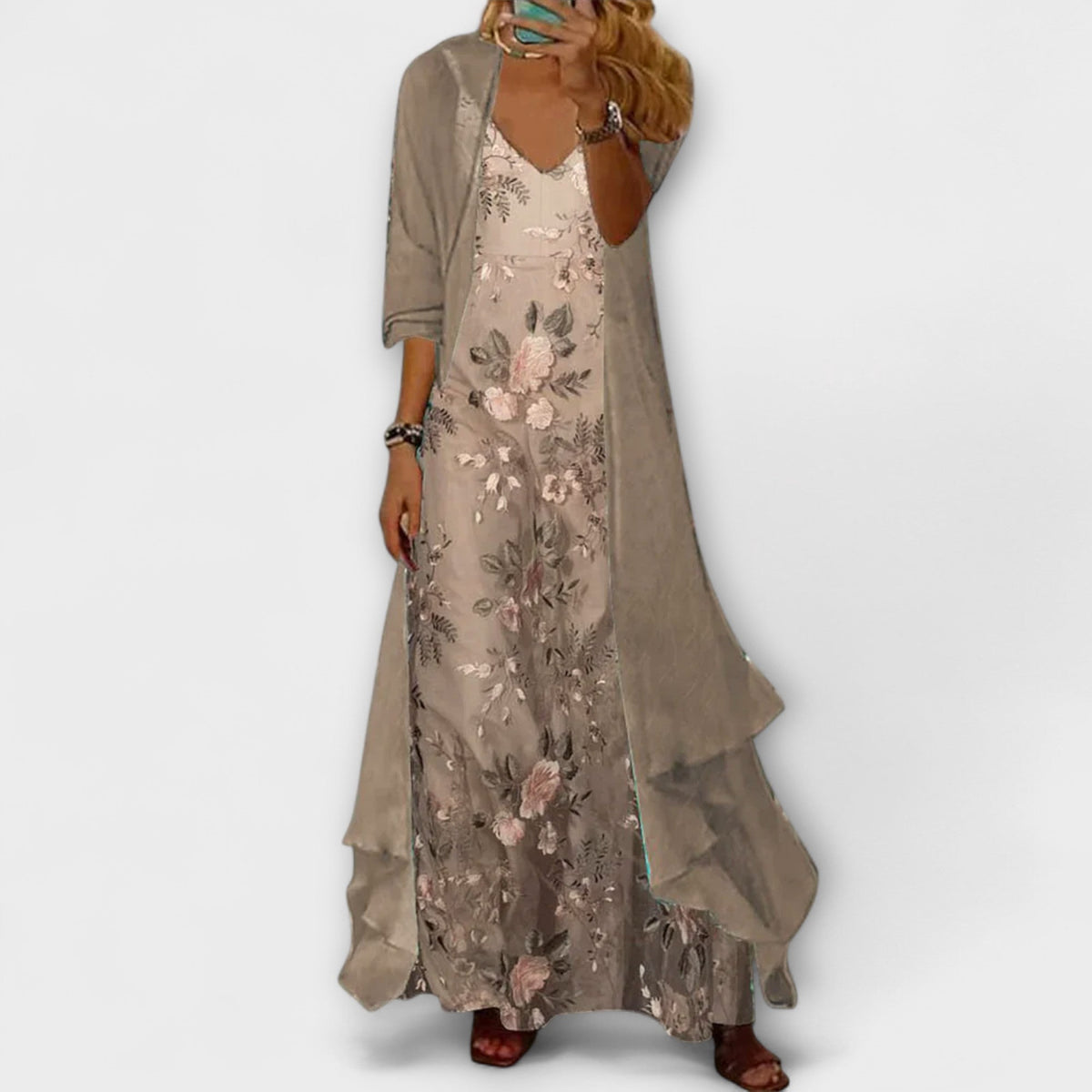 Palmer | Breezy Floral Draped Maxi Dress for Effortless Elegance