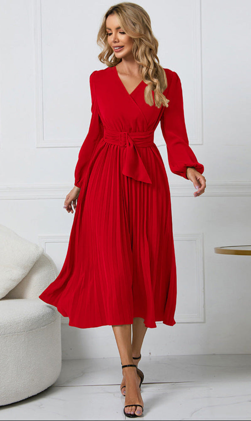 Montrella | Sophisticated Summer Wedding Guest Dress with Belted Waist Design