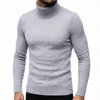 Men's Turtleneck Sweater - Warm Knit Fall Pullover
