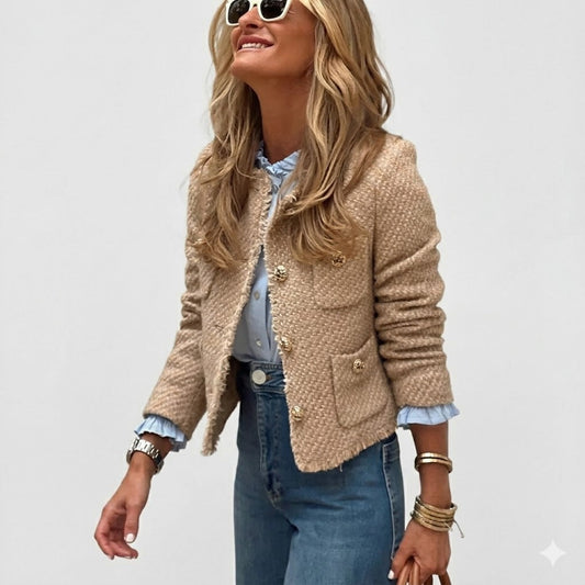 Women's Tweed Jacket - Elegant Tailored Jacket