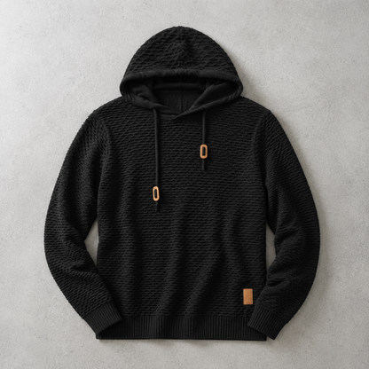 Men's Pullover Hoodie - Basket Weave Casual Sweatshirt
