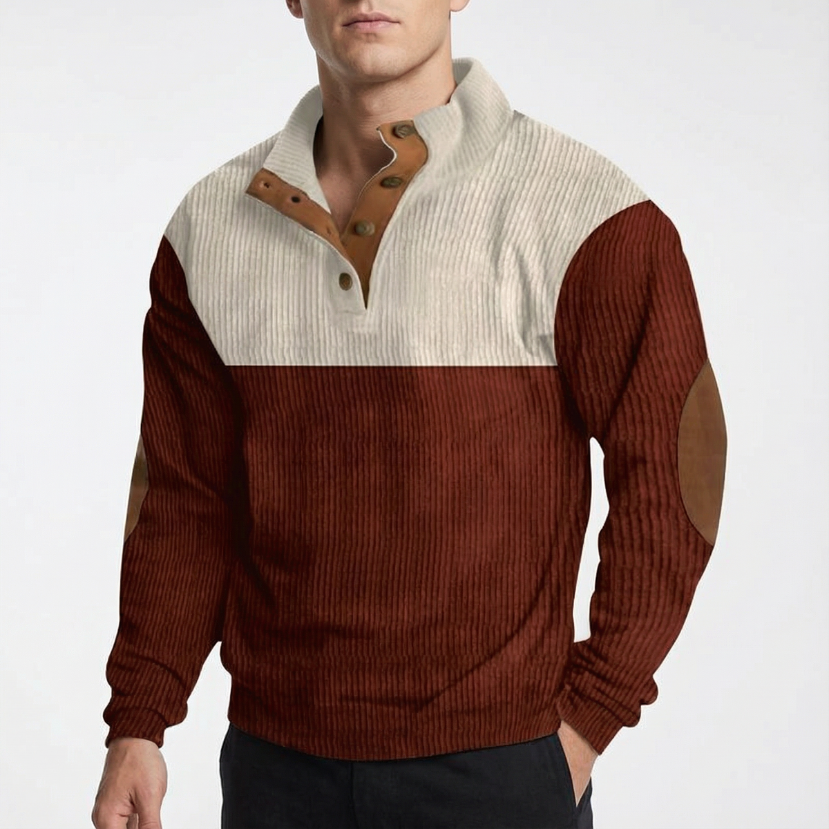 Men's Corduroy Shirt - Casual Button Down Long Sleeve