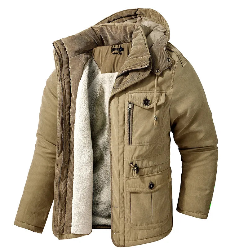 Men's Insulated Hooded Parka Winter Jacket