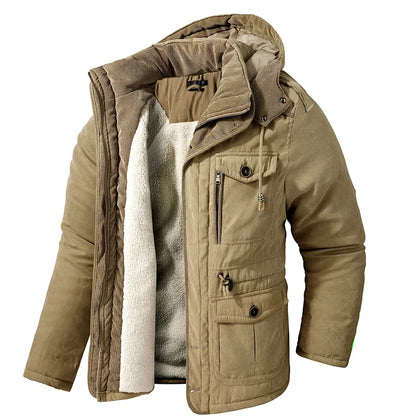 Men's Insulated Hooded Parka Winter Jacket