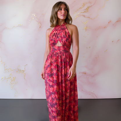 Maebelle | Summer Floral Slit Dress with Elegant Chic Style